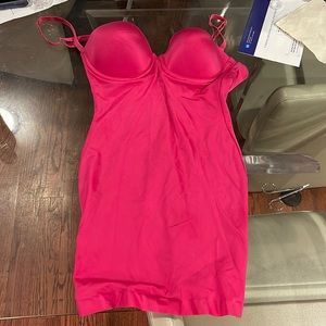 Victoria Secrets 36C control padded wire one piece undergarments pink